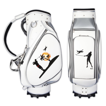 Golf bag / tour bag LAUSANNE in white. Design 3 custom areas (front & sides)